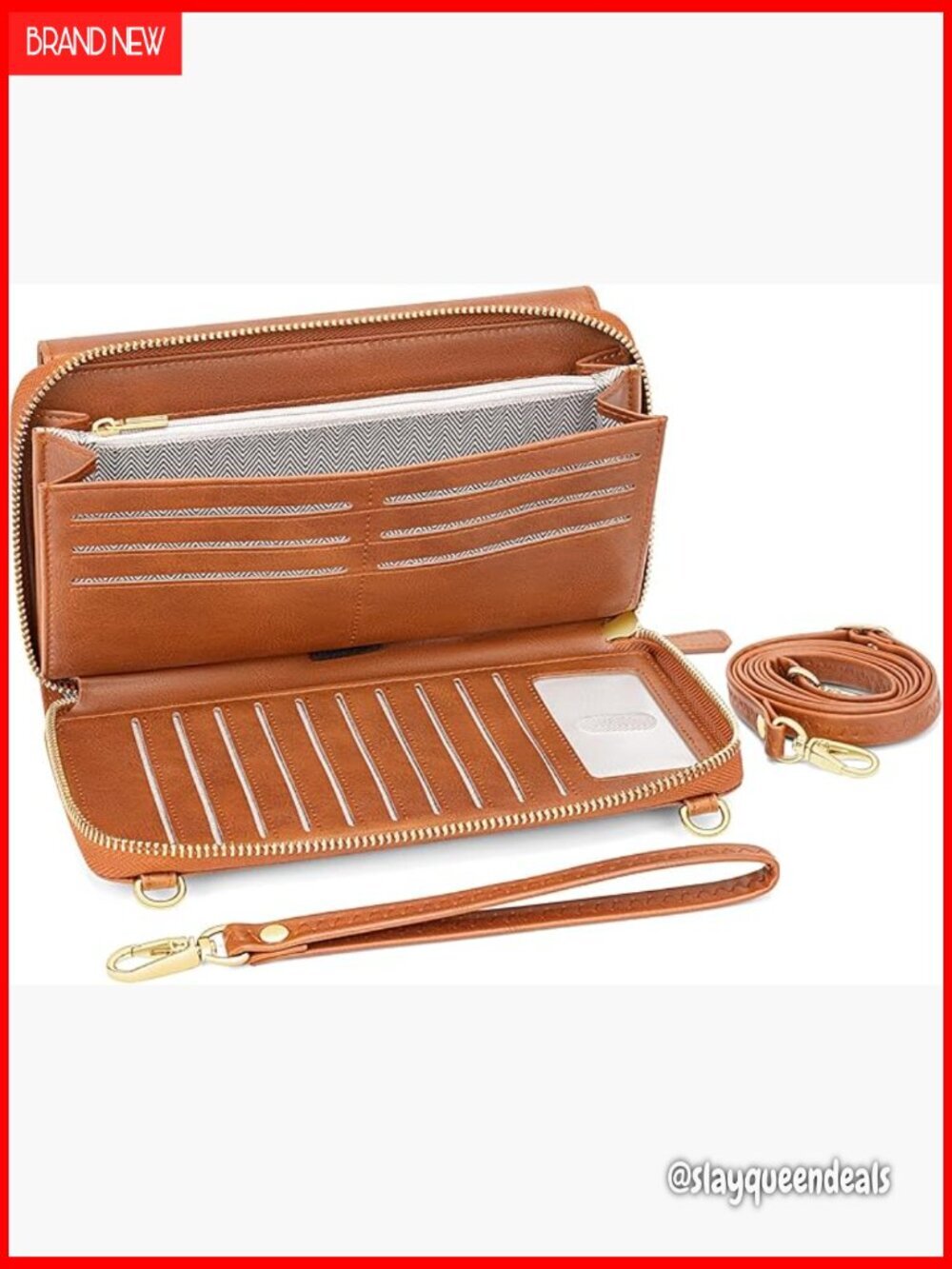 Large Capacity Crossbody Wristlet Wallet with RFID Blocking and Phone Pocket